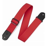 ST LOUIS USA-10RD Red Guitar Strap Faux Leather Ends