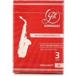 Gonzalez Reeds ASAXG35 Reed, Alto Saxophone Gonazlez Reed, 10/box, # 3.5