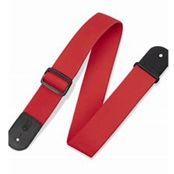 ST LOUIS USA-10RD Red Guitar Strap Faux Leather Ends